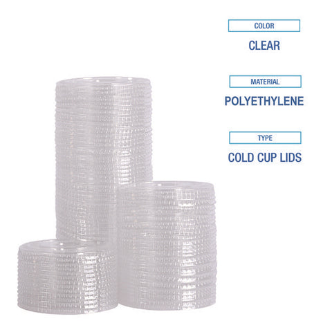 Crystal-clear Cold Cup Straw-slot Lids, Fits 9 Oz To 10 Oz Cups, Clear, 100/pack