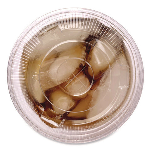 Crystal-clear Cold Cup Straw-slot Lids, Fits 9 Oz To 10 Oz Cups, Clear, 100/pack