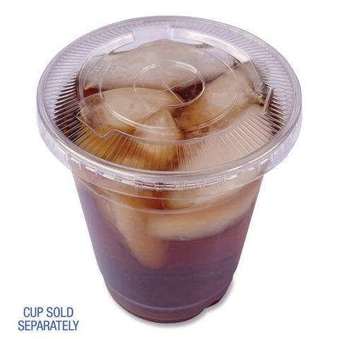 Crystal-clear Cold Cup Straw-slot Lids, Fits 9 Oz To 10 Oz Cups, Clear, 100/pack