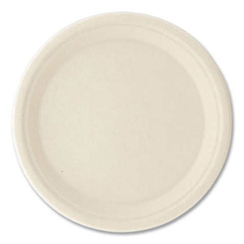 Bagasse Pfas-free Dinnerware, Plate, 10" Dia, Tan, 500/carton