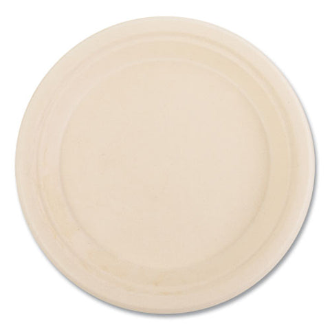 Bagasse Pfas-free Dinnerware, Plate, 9" Dia, Tan, 500/carton