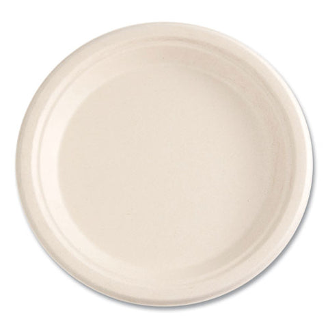 Bagasse Pfas-free Dinnerware, Plate, 9" Dia, Tan, 500/carton