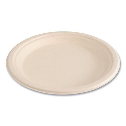 Bagasse Pfas-free Dinnerware, Plate, 9" Dia, Tan, 500/carton