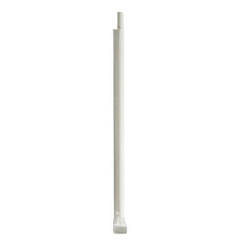 Wrapped Jumbo Paper Straws, 7.75", Paper, White, 1,280/carton