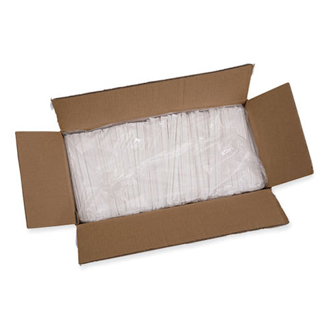 Individually Wrapped Paper Straws, 7.75" X 0.25", White, 3,200/carton