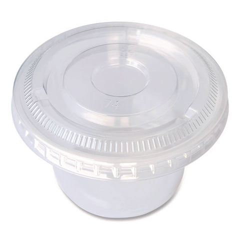 Souffle/portion Cup Lids, Fits 3.25 Oz To 5.5 Oz Portion Cups, Clear, 2,500/pack