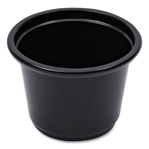 Souffle/portion Cups, 1 Oz, Black, 125/sleeve, 20 Sleeves/carton