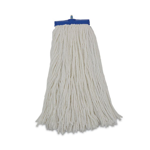 Cut-end Lie-flat Mop Head, Rayon, 16oz, White, 12/carton