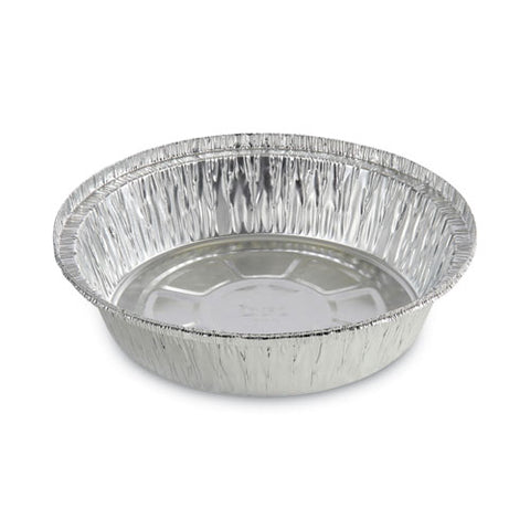 Round Aluminum To-go Containers, 250 Gauge, 24 Oz, 7" Diameter X 1.47"h, Silver, 500/carton