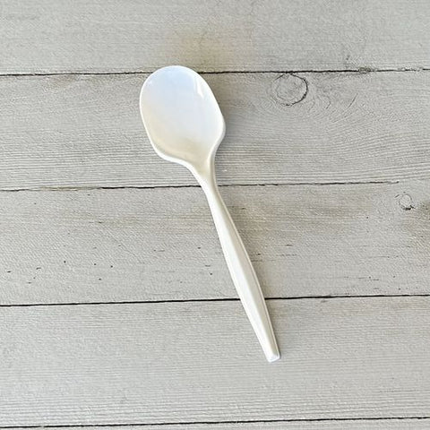 Mediumweight Polypropylene Cutlery, Soup Spoon, White, 1,000/carton