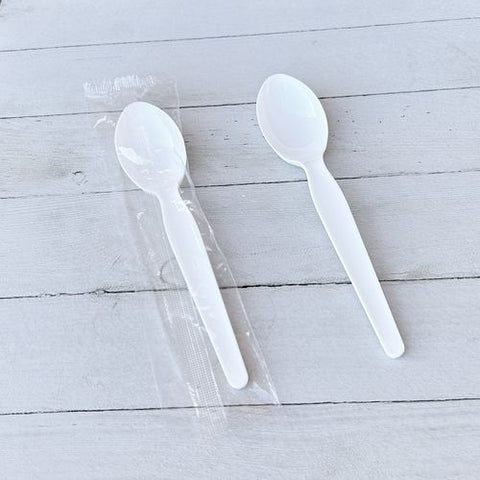 Heavyweight Wrapped Polystyrene Cutlery, Soup Spoon, White, 1,000/carton