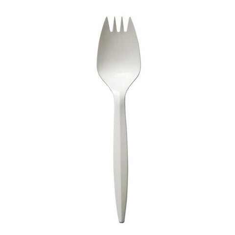 Mediumweight Polypropylene Cutlery, Spork, White, 1,000/carton