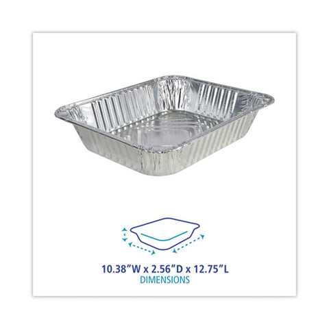 Aluminum Steam Table Pans, Half-size Deep, 400 Gauge, 2.56" Deep, 10.38 X 12.75, 100/carton