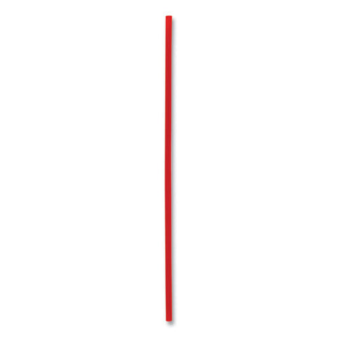 Single-tube Stir-straws,5.25", Polypropylene, Red, 1,000/pack, 10 Packs/carton