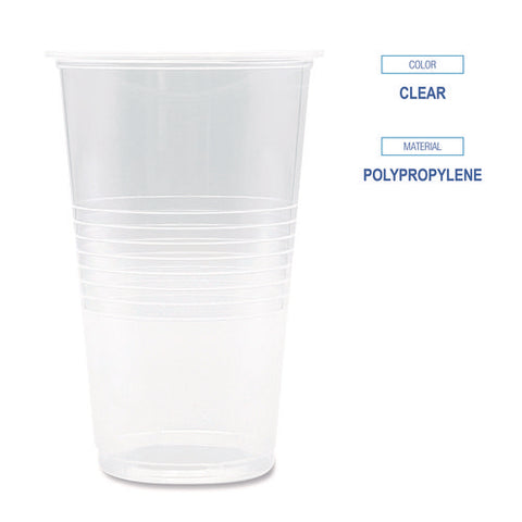 Translucent Plastic Cold Cups, 20 Oz, Clear, 1,000/carton