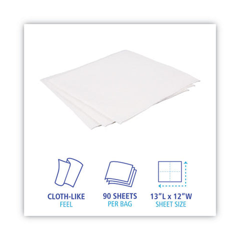 Drc Wipers, 12 X 13, White, 90 Bag, 12 Bags/carton