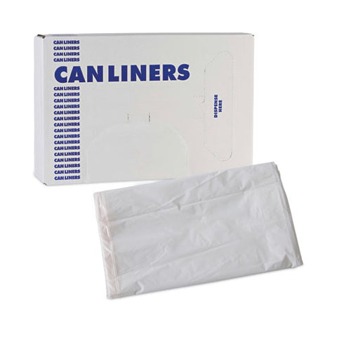 Linear Low Density Industrial Can Liners, 30 Gal, 0.7 Mil, 30" X 36", White, Flat Pack, 200/carton