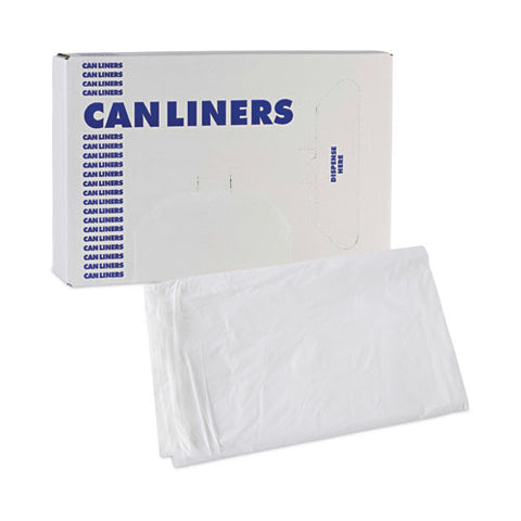 Linear Low Density Industrial Can Liners, 30 Gal, 0.9 Mil, 30" X 36", White, Flat Pack, 100/carton