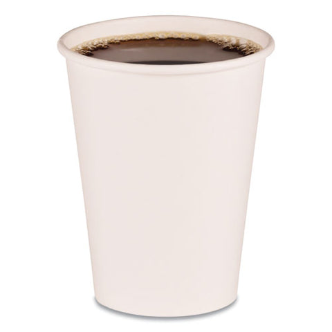 Paper Hot Cups, 12 Oz, White, 50/sleeve, 20 Sleeves/carton