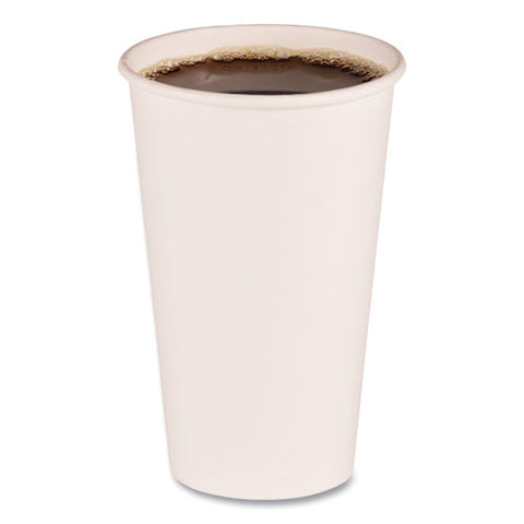 Paper Hot Cups, 16 Oz, White, 50/sleeve, 20 Sleeves/carton