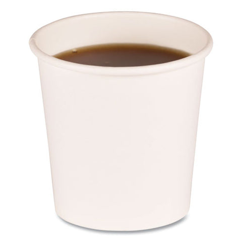 Paper Hot Cups, 4 Oz, White, 50/sleeve, 20 Sleeves/carton