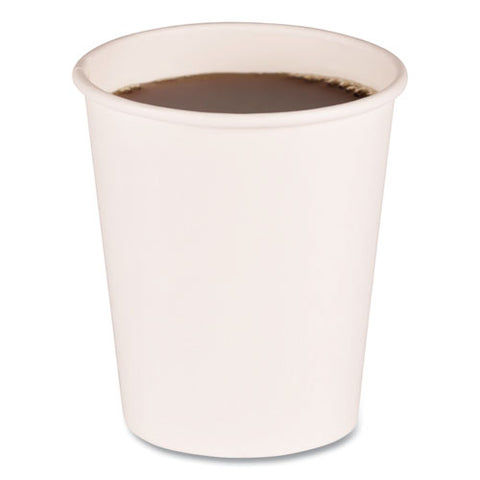 Paper Hot Cups, 8 Oz, White, 50/sleeve, 20 Sleeves/carton