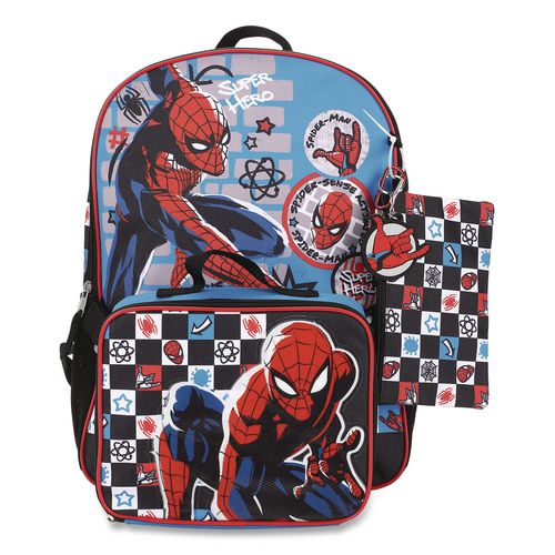 Spiderman Kids 5-piece Backpack Set, 16", Multicolor