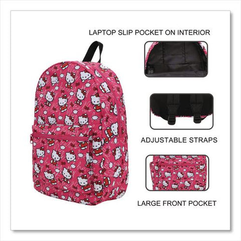 Hello Kitty Travel Backpack, Fits Devices Up To 15", 12 X 7 X 16.5, Multicolor
