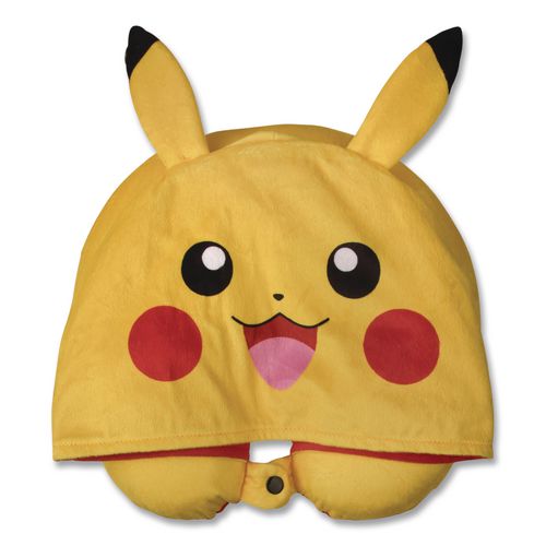 Pokemon Hooded Neck Pillow, 11 X 3 X 10.5, Yellow