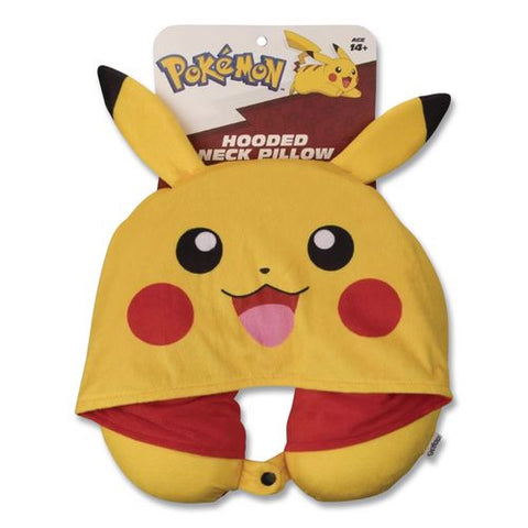 Pokemon Hooded Neck Pillow, 11 X 3 X 10.5, Yellow