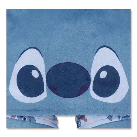 Stitch Hooded Polyester Travel Pillow, 11 X 3 X 10.5, Blue