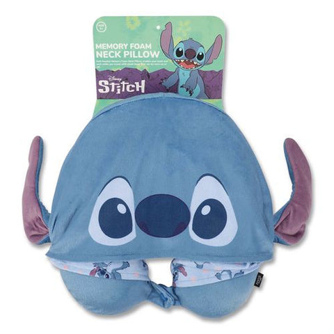 Stitch Hooded Polyester Travel Pillow, 11 X 3 X 10.5, Blue