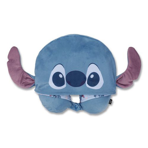 Stitch Hooded Polyester Travel Pillow, 11 X 3 X 10.5, Blue