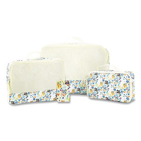Floral Print Four-piece Packing Cube Set, Assorted Sizes