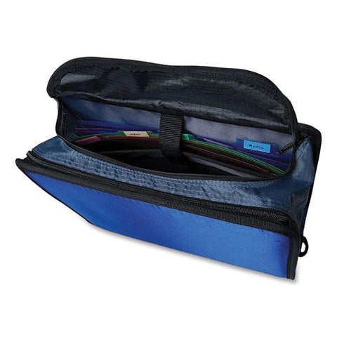 King Size Mighty Zip Tab Binder, 3 Rings, 4" Capacity, 11 X 8.5, Blue