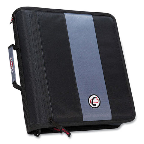 Classic Zipper Binder, 3 Rings, 2" Capacity, 11 X 8.5, Black/gray Accents