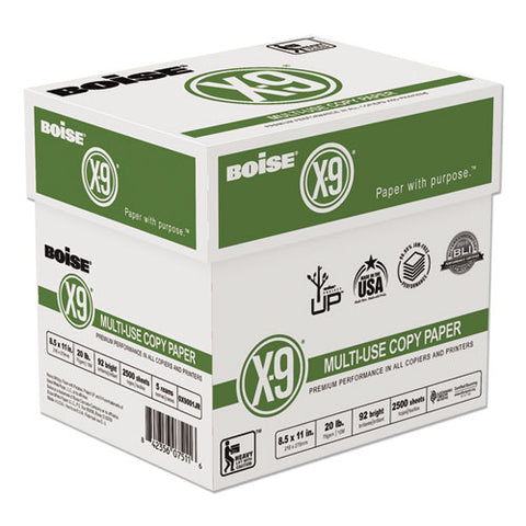 X-9 Multi-use Copy Paper, 92 Bright, 20 Lb Bond Weight, 8.5 X 11, White, 500 Sheets/ream, 5 Reams/carton