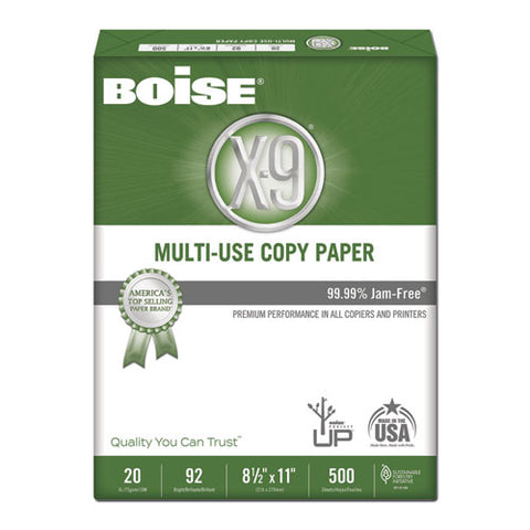 X-9 Multi-use Copy Paper, 92 Bright, 20 Lb Bond Weight, 8.5 X 11, White, 500 Sheets/ream, 5 Reams/carton