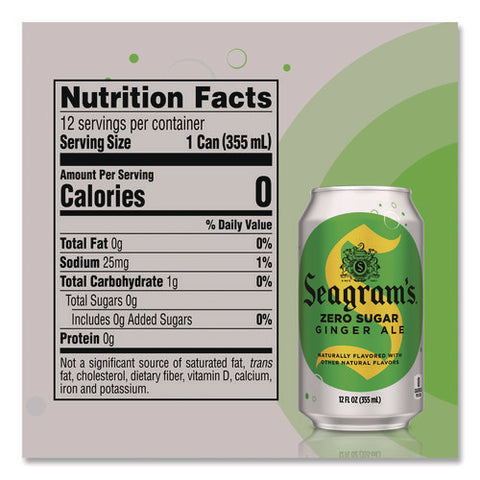 Diet Ginger Ale, 12 Oz Can, 24/carton