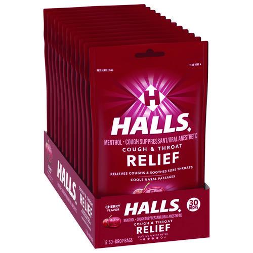 Triple Action Cough Drops, Cherry, 30/bag, 12 Bags/box