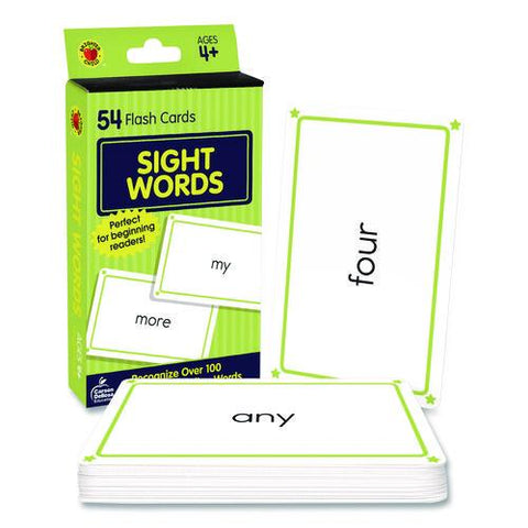 Sight Words Flash Cards, 3.25 X 5.25, Assorted Colors, 54 Cards