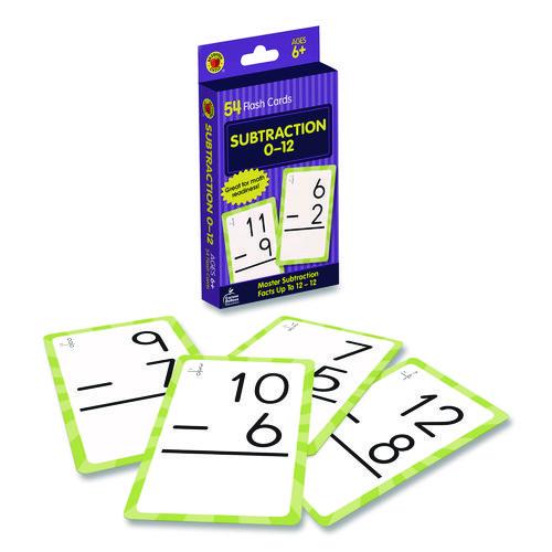 Subtraction 0 To 12 Flash Cards, 3.25 X 5.25, Assorted Colors, 54 Cards