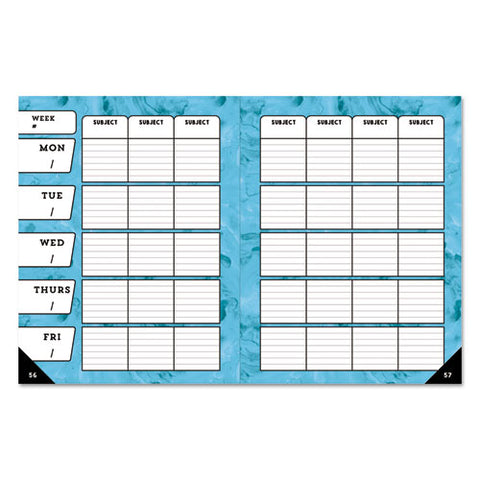 Teacher Planner, Weekly/monthly, Two-page Spread (seven Classes), 10.88 X 8.38, Balloon Theme, Black Cover