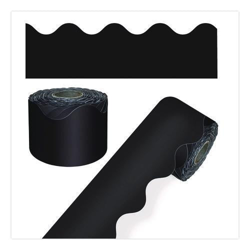Rolled Scalloped Border, 2.25" X 65 Ft, Black
