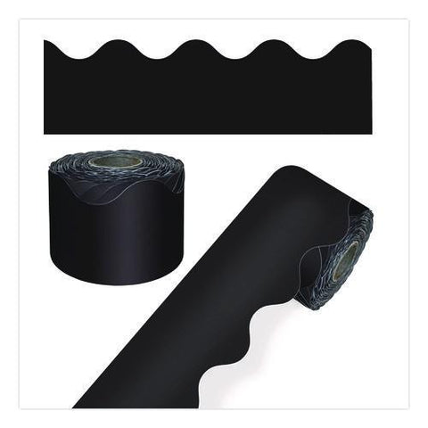 Rolled Scalloped Border, 2.25" X 65 Ft, Black