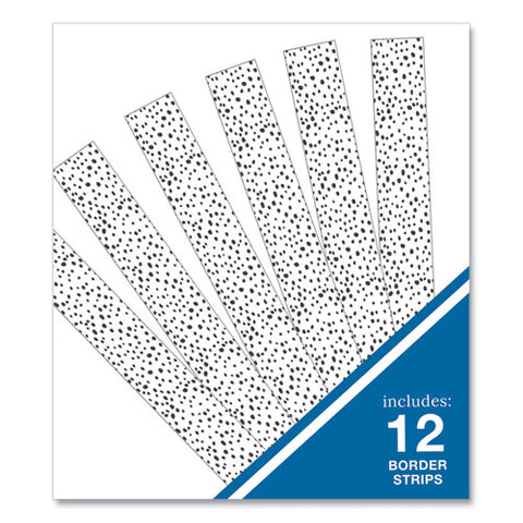 Straight Borders, Dotted, 3" X 3 Ft, Black/white, 12/pack