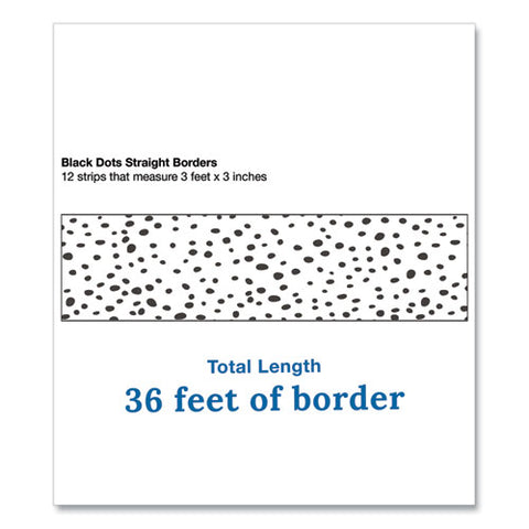 Straight Borders, Dotted, 3" X 3 Ft, Black/white, 12/pack