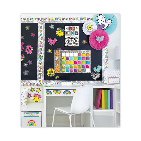 Calendar Bulletin Board Sets, 129-piece Set, Kind Vibes, 23" X 17", Multicolor