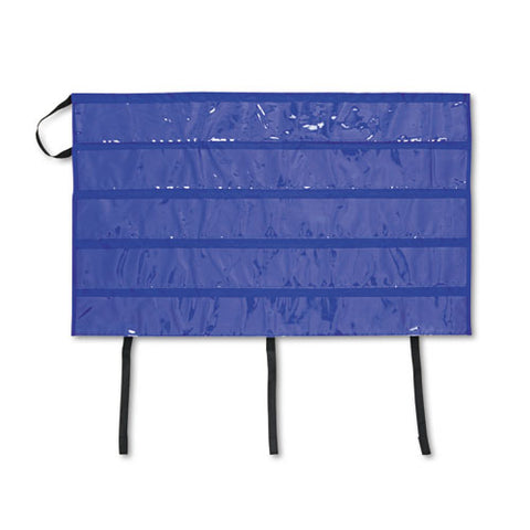 Border Storage Pocket Chart, 41" X 24.5", Blue/clear