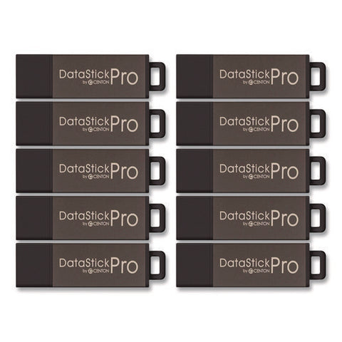 Datastick Pro Usb 2.0 Type A Flash Drive, 8 Gb, Gray, 10/pack